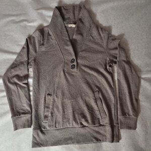 Banana Republic Sweater Womens Small Brown Buttons Pockets Pullover Stretch Knit